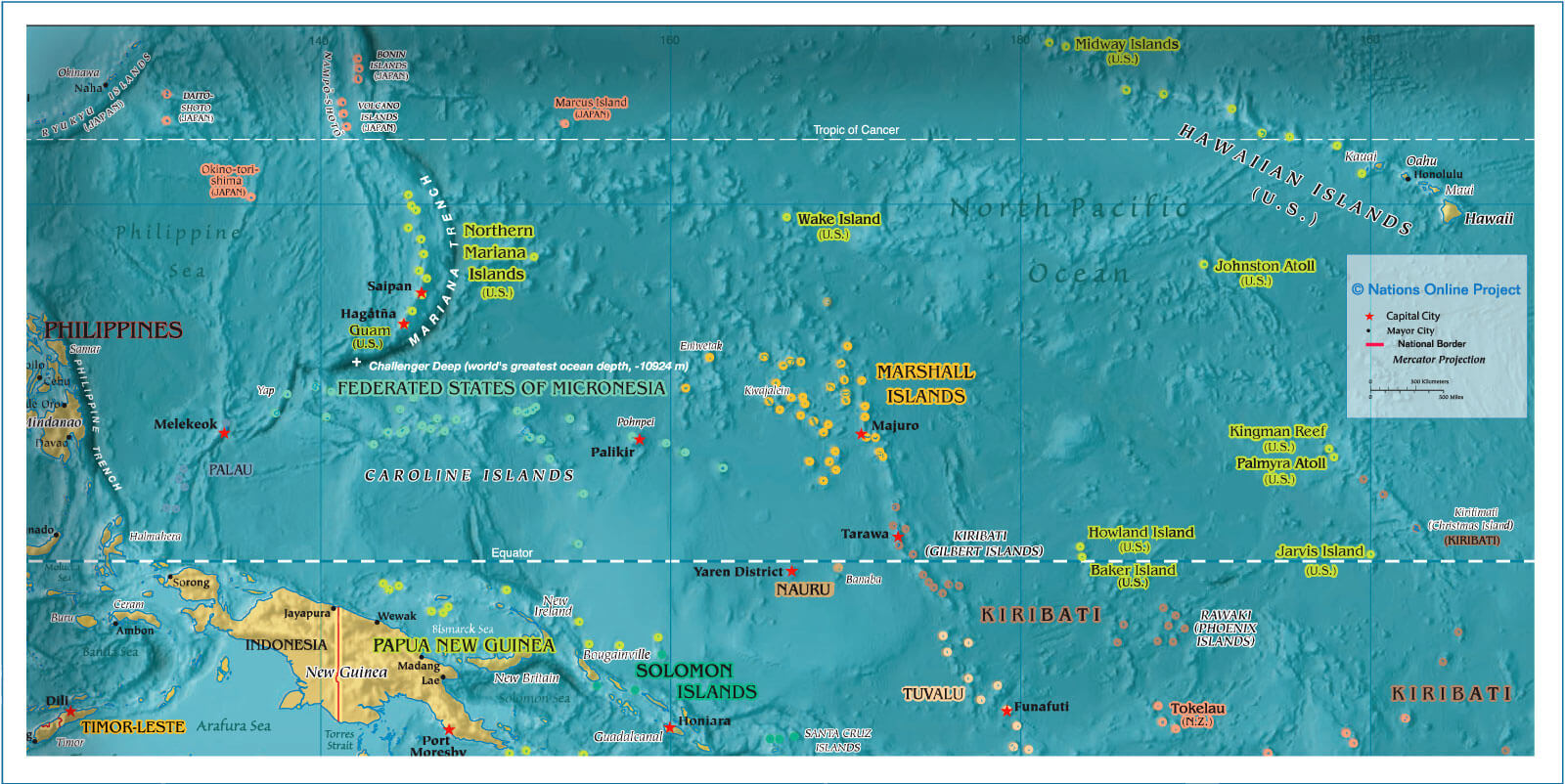 mikronesien karte pazifik ozean
